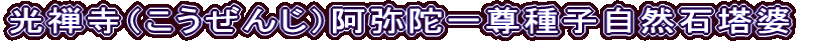 光禅寺（こうぜんじ）阿弥陀一尊種子自然石塔婆