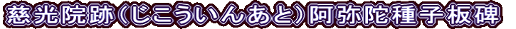 慈光院跡（じこういんあと）阿弥陀種子板碑