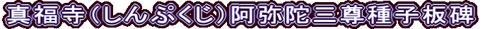 真福寺（しんぷくじ）阿弥陀三尊種子板碑