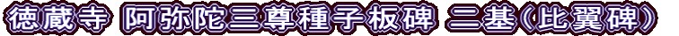 徳蔵寺 阿弥陀三尊種子板碑 二基（比翼碑）