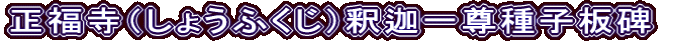 正福寺（しょうふくじ）釈迦一尊種子板碑