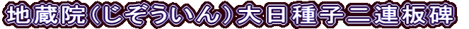 地蔵院（じぞういん）大日種子二連板碑