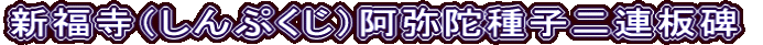 新福寺（しんぷくじ）阿弥陀種子二連板碑