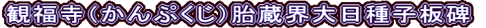 観福寺（かんぷくじ）胎蔵界大日種子板碑