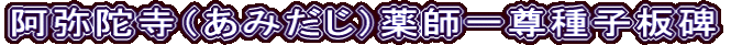 阿弥陀寺（あみだじ）薬師一尊種子板碑