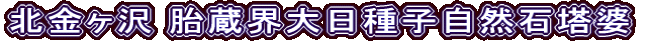 北金ヶ沢 胎蔵界大日種子自然石塔婆