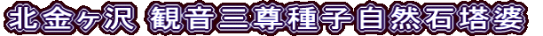 北金ヶ沢 観音三尊種子自然石塔婆