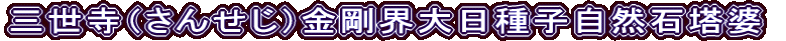 三世寺（さんせじ）金剛界大日種子自然石塔婆