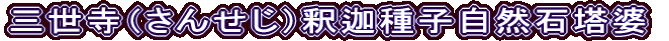 三世寺（さんせじ）釈迦種子自然石塔婆