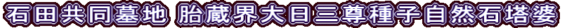 石田共同墓地 胎蔵界大日三尊種子自然石塔婆