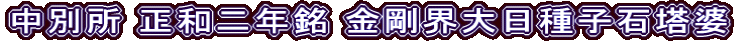 中別所 正和二年銘 金剛界大日種子石塔婆