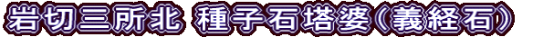 岩切三所北 種子石塔婆（義経石）