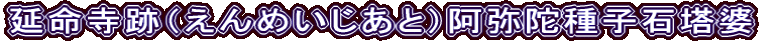 延命寺跡（えんめいじあと）阿弥陀種子石塔婆