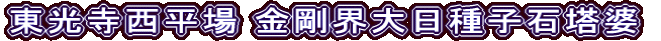 東光寺西平場 金剛界大日種子石塔婆