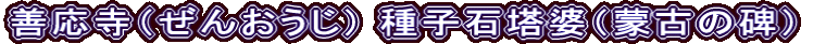 善応寺（ぜんおうじ） 種子石塔婆（蒙古の碑）