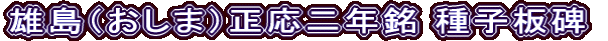 雄島（おしま）正応二年銘 種子板碑