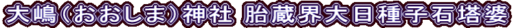 大嶋（おおしま）神社 胎蔵界大日種子石塔婆