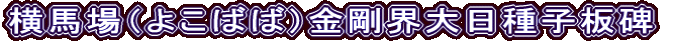 横馬場（よこばば）金剛界大日種子板碑