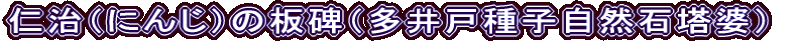 仁治（にんじ）の板碑（多井戸種子自然石塔婆）