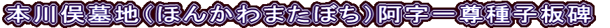 本川俣墓地（ほんかわまたぼち）阿字一尊種子板碑