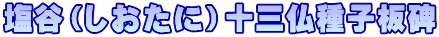 塩谷（しおたに）十三仏種子板碑