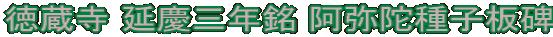 徳蔵寺 延慶三年銘 阿弥陀種子板碑