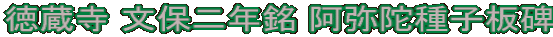 徳蔵寺 文保二年銘 阿弥陀種子板碑