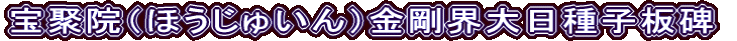 宝聚院（ほうじゅいん）金剛界大日種子板碑