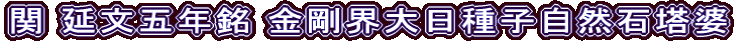 関 延文五年銘 金剛界大日種子自然石塔婆