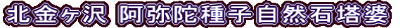 北金ヶ沢 阿弥陀種子自然石塔婆