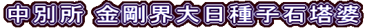 中別所 金剛界大日種子石塔婆