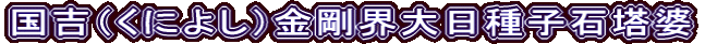 国吉（くによし）金剛界大日種子石塔婆