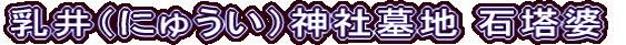 乳井（にゅうい）神社墓地 石塔婆