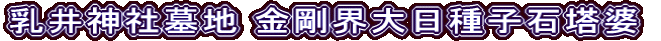 乳井神社墓地 金剛界大日種子石塔婆