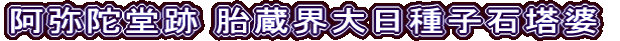 阿弥陀堂跡 胎蔵界大日種子石塔婆