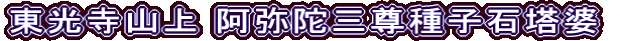 東光寺山上 阿弥陀三尊種子石塔婆
