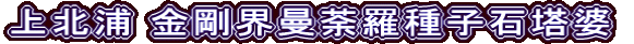 上北浦 金剛界曼荼羅種子石塔婆