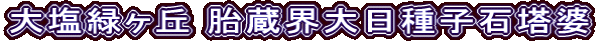 大塩緑ヶ丘 胎蔵界大日種子石塔婆
