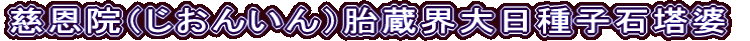 慈恩院（じおんいん）胎蔵界大日種子石塔婆