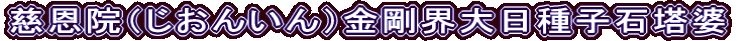 慈恩院（じおんいん）金剛界大日種子石塔婆
