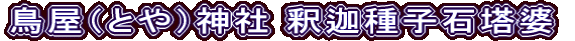 鳥屋（とや）神社 釈迦種子石塔婆