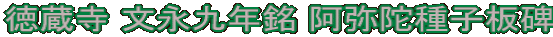 徳蔵寺 文永九年銘 阿弥陀種子板碑