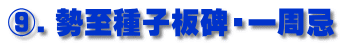 ⑨．勢至種子板碑・一周忌