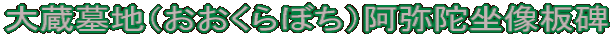 大蔵墓地（おおくらぼち）阿弥陀坐像板碑