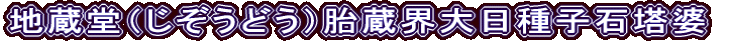 地蔵堂（じぞうどう）胎蔵界大日種子石塔婆